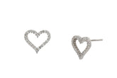 Fashionable Design Heart Shape 925 Sterling Silver Earrings studded with CZ